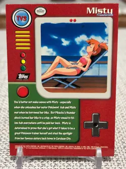 1999 Topps Pokemon Series 1 #TV3 Misty (TV Animation Edition) Black Logo NM - Image 2