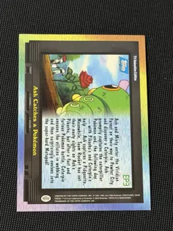 TV Animation Blue Logo EP3 Ash Catches a Pokemon Topps NM - Image 2