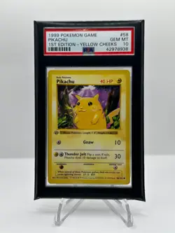 1999 POKEMON GAME PIKACHU 1ST EDITION YELLOW CHEEKS #58 GEM MT PSA 10 - Image 4