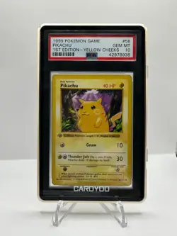 1999 POKEMON GAME PIKACHU 1ST EDITION YELLOW CHEEKS #58 GEM MT PSA 10 - Image 5