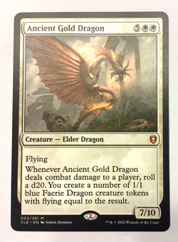 MTG Magic the Gathering Ancient Gold Dragon CLB - Image 1