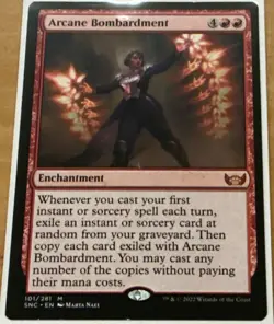 Magic: The Gathering Arcane Bombardment Mythic Red Enchantment New Capenna - Image 1