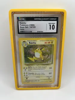 Pokemon Raichu 14/102 Unlimited Base Set 1999 CGC 10 GEM MINT - Image 1