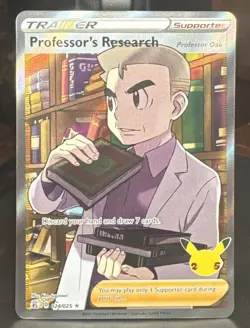 Pokemon TCG Professor's Research (Full Art) 024/025 Celebrations Holo Rare Card - Image 1