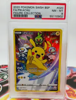 POKEMON BLACK STAR PROMO PIKACHU #SWSH020 PSA 8 NM-MT - Image 1