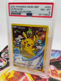 POKEMON BLACK STAR PROMO PIKACHU #SWSH020 PSA 8 NM-MT - Image 2