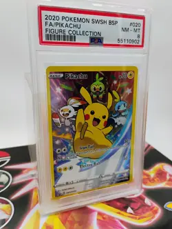 POKEMON BLACK STAR PROMO PIKACHU #SWSH020 PSA 8 NM-MT - Image 3