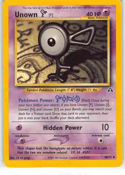Unown [F] 48/75 Uncommon Neo Discovery Pokemon MP - Image 1