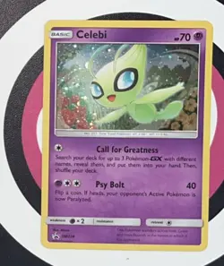 Celebi SM224 Black Star Promo Cosmos Holo Foil Card 2019 Pokemon TCG LP / MP - Image 3