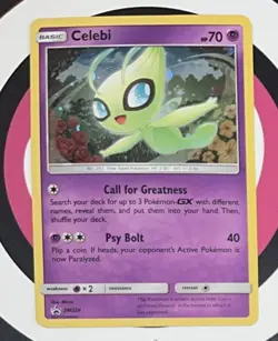 Celebi SM224 Black Star Promo Cosmos Holo Foil Card 2019 Pokemon TCG LP / MP - Image 5