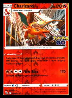Charizard Reverse Holo Holo Rare Pokemon GO 010/078 NM - Image 1