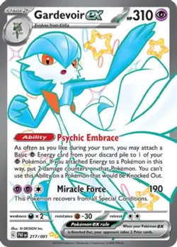 NM-Mint Gardevoir ex - 217/091 - Shiny Ultra Rare Pokemon Paldean Fates - Image 1