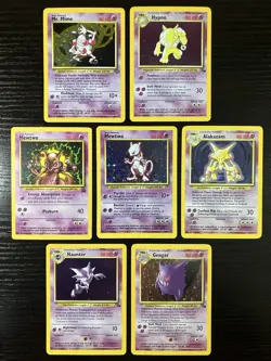 Pokemon Holo Lot - Mewtwo, Alakazam, Haunter, Gengar, Mr. Mime, Hypno - Image 1