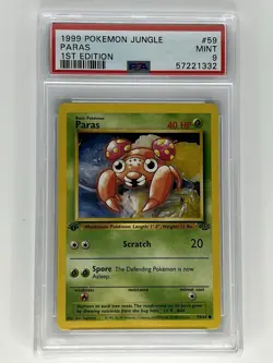 1999 Pokemon Jungle Paras 1st Edition #59 PSA 9 Regular English - Image 1