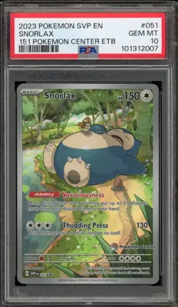 Pokemon Center Stamp Promo Snorlax 151 ETB SVP EN 051 PSA 10 Gem Mint - Image 1