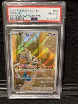 Mimikyu Promo SVP 075 Pokemon Center Paldean Fates PSA 10 - Image 1
