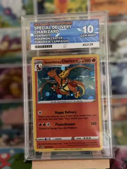 ACE 10 - Pokemon TCG Special Delivery Charizard Pokemon Centre SWSH075 LOW POP - Image 1