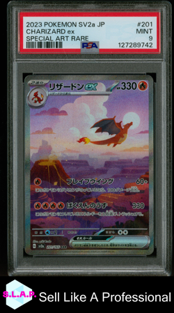 CHARIZARD EX POKEMON SV2a SPECI4L ART RARE JP 2023 #201 PSA 9 - Image 1