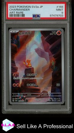 CHARMANDER ART RARE POKEMON JAPANESE SV2A-POKEMON 151 2023 168 PSA 9 - Image 1