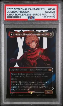 MTG Final Fantasy Joshua Phoenix's Dominant Surge Foil PSA 10 Phoenix Warden - Image 1