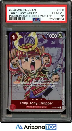 One Piece 2023 Tony Tony Chopper #006 Premium Card Collection 25th GEM MT PSA 10 - Image 1