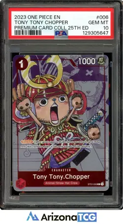 One Piece 2023 Tony Tony Chopper #006 Premium Card Collection 25th GEM MT PSA 10 - Image 1