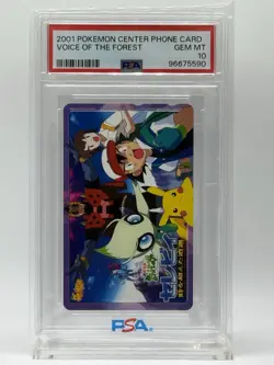 Pokemon Japanese Celebi Voice of the Forest Horizontal PSA 10 GEM MT Phone Card - Image 1