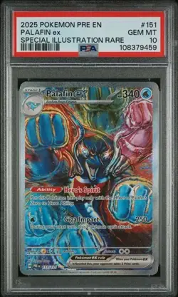 2025 Pokemon Palafin EX 151/131 - Prismatic Evolutions SIR PSA 10 English - Image 1
