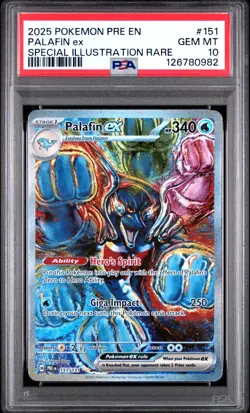 Palafin ex 151/131 SIR Pokemon 2025 Prismatic Evolutions PSA 10 Gem Mint - Image 1
