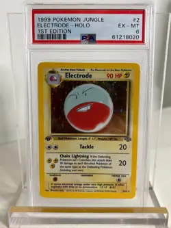 ELECTRODE 1999 POKEMON JUNGLE 1ST EDITION HOLO RARE 2/64 PSA 6 EX-MT - Image 1