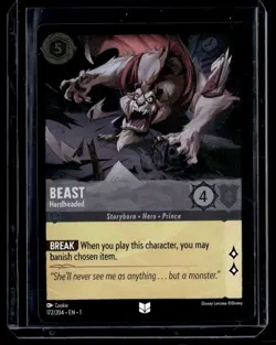 Disney Lorcana The First Chapter Beast Hardheaded Foil 172/204 - Image 1