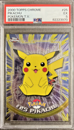2000 TOPPS CHROME POKEMON T.V. #25 PIKACHU PSA 5 - Image 1