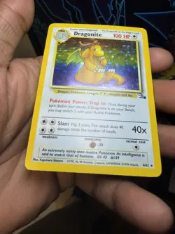 1999 Fossil Set Dragonite Holo #4/62 Rare WOTC Pokemon Card Original NM Mint PSA - Image 5