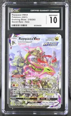Pokemon Rayquaza VMAX (2021) Evolving Skies 218/203 CGC 10 - Image 1