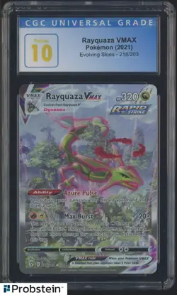 2021 Pokemon Evolving Skies #218/203 Rayquaza Vmax CGC 10 Pristine - Image 1