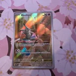 Pokemon Card Mimikyu Promo SVP 075 Paldean Fates Illustration Rare Near Mint - Image 1