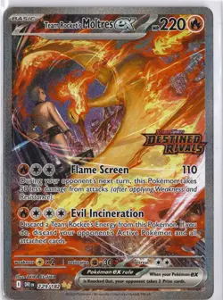 Pokemon Team Rocket's Moltres ex Destined Rivals STAMPED Promo UPC Full Set 3 NM - Image 2