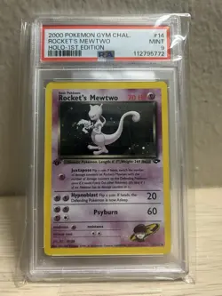 Mint PSA 9- 1st Edition Rocket's Mewtwo ⚛ Gym Challenge Holo WOTC Pokemon - Image 1