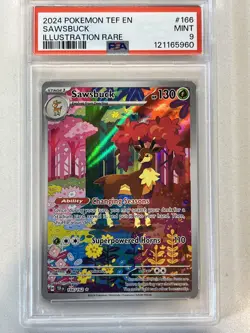 PSA 9 Sawsbuck #166/162 Illustration Rare - Temporal Forces Pokemon TCG Card - Image 1