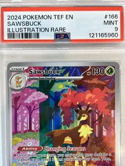 PSA 9 Sawsbuck #166/162 Illustration Rare - Temporal Forces Pokemon TCG Card - Image 2