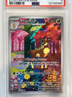 PSA 9 Sawsbuck #166/162 Illustration Rare - Temporal Forces Pokemon TCG Card - Image 3