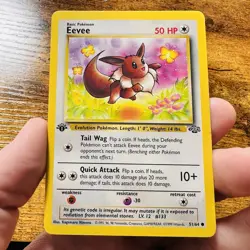 1st Edition Eevee 51/64 Jungle Common Pokemon Card WOTC - Image 1