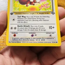 1st Edition Eevee 51/64 Jungle Common Pokemon Card WOTC - Image 3