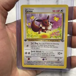 Pokemon TCG Jungle 51/64 Eevee 1st Edition LP+ Nintendo Card Vintage Vtg WOTC - Image 1