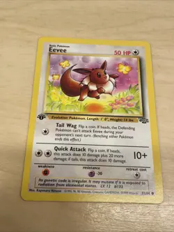 Pokemon Eevee 51/64 1st Edition Pokemon Card Jungle Common WOTC Light Play - Image 2