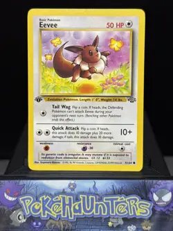 Pokemon Card Eevee 51/64 1st Edition Jungle Set Common WOTC NM - Image 1