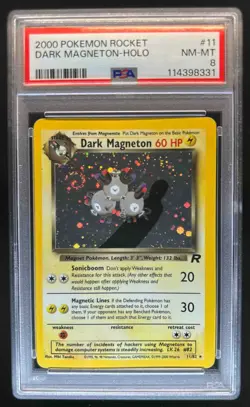 2000 Pokemon Team Rocket Dark Magneton Holo #11/82 PSA 8 - Image 1