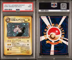 SWIRL! 1997 Pokemon Japanese Rocket Holo Dark Magneton #082 #82 PSA 9 - Image 1