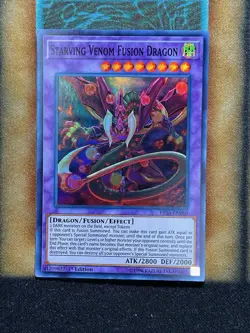 Yugioh Starving Venom Fusion Dragon FIGA-EN060 Super Rare 1st Ed NM - Image 1