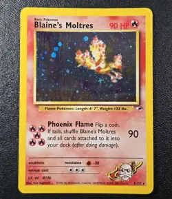 Pokemon TCG Rockets Moltres Holo Rare Card 12/132 Gym Heroes Set Mp+ - Image 1